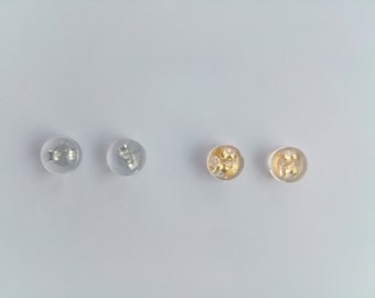 Partihandel med mjuka, genomskinliga gummilås för örhängen, örhängesstoppare, örhängesmuttrar, örhängestryckare, 5 x 4 mm, gör-det-själv-örhängestillverkningsmaterial