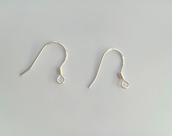Wholesale 925 sterling silver fishhook earring hooks with spring, french hook earring wires for jewelry making, sensitive ear earring hooks