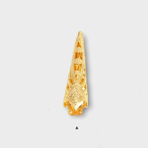 Long Hollow 18K Gold Plated Brass Earring Pendants, Wholesale Jewelry Making Supplies