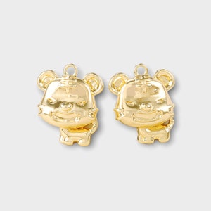 Gold Chinese Zodiac Year of Tiger Charms, 14.2x17mm, Wholesale Jewelry Making Supplies