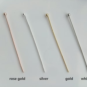 Groothandel vergulde kogelpennen, 20-50 mm, benodigdheden voor het maken van sieraden, goud/zilver/roségoud/witgoud