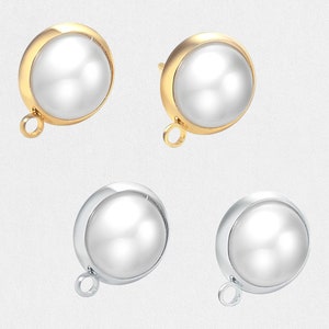 Ébauches de clous d'oreilles en perles plaquées or, Tiges de boucles d'oreilles avec passants, Pièces de boucles d'oreilles, Fournitures pour la fabrication de boucles d'oreilles en gros