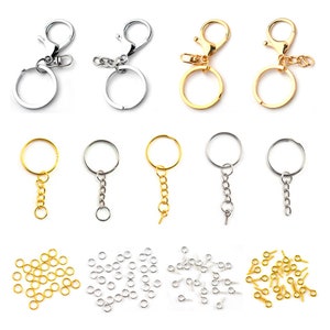 Metal Key Ring Hook Clasp Key Chain Keychain Hardware Parts Diy Keychain Making Supplies