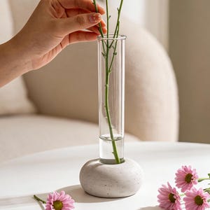Creative Silicone Mold for Test Tube Vase Base, DIY Flower Vase Home Living Room Flower Container Mold, Hexagonal, Spherical, Cylindrical