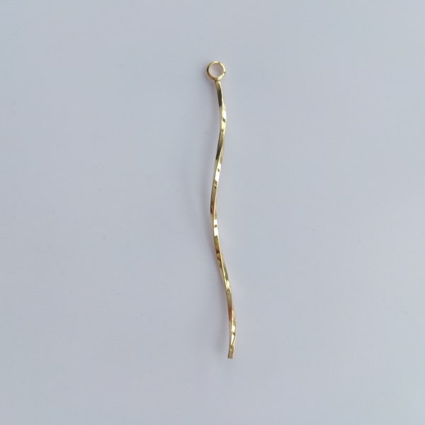 Wholesale gold plated metal tassel dangle earring pendant, wavy line pendant, 1x42mm, diy jewelry making supplies