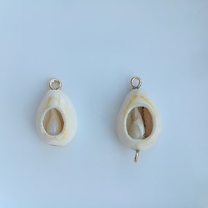 Wholesale natural cowrie shell charms, cowrie shell connector charms, diy jewelry making supplies