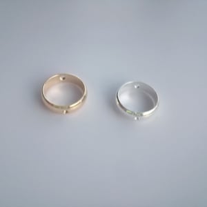 Wholesale gold plated brass round bead frames, bead ring with double holes, 6/8/9/10/11/12mm, gold or silver, jewelry making supplies