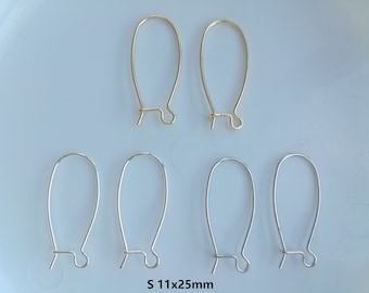 Wholesale Gold Plated Kidney Earring Hooks, Kidney Ear Wires, Diy Earring Making Supplies, S/L