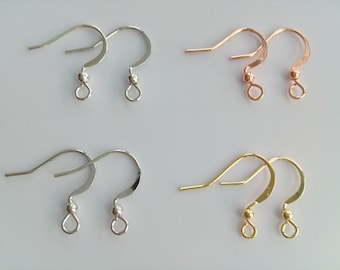 Venta al por mayor de ganchos para pendientes de latón chapado en oro, joyería con alambres para orejas con gancho francés, suministros para hacer pendientes diy, 17x18mm