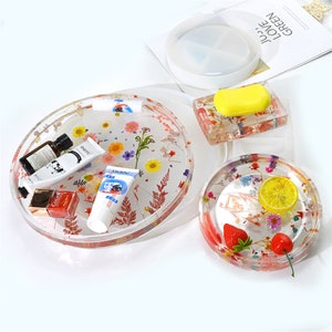 Big Round Tray Silicone Mold Resin Epoxy Plate Silicone Mold Rectangle Soap Storage Box Silicone Mold