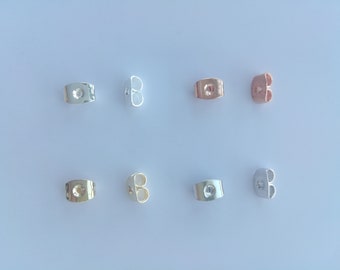 Venta al por mayor de cierres de aretes de mariposa chapados en oro, cierres a presión para aretes, suministros para hacer aretes diy, 4,5x6 mm