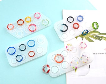 Round/Cat/Faceted Ring Resin Epoxy Silicone Mold Three Piece Set