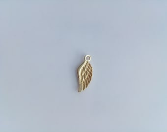 Wholesale gold plated small angle wing charms, gold wing charm for necklace bracelet and earring, jewelry making supplies