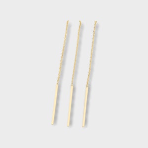 Wholesale gold plated long bar tassel earring pendants, diy earring making supplies, 1x56mm
