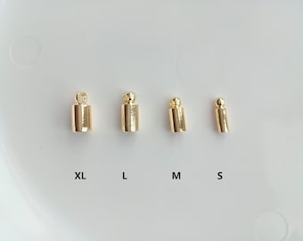 Wholesale Gold Plated Crimp Tubes With Loops, Cord Jewelry End Caps, Jewelry Making Supplies