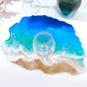 Large Irregular Resin Epoxy Coaster Silicone Mold DIY Wave Dessert Fruit Tray Glossy Silicone Mold