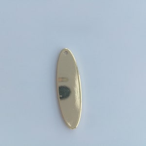 Wholesale gold plated brass blank long oval charms, charm for necklace earring making, 9x27mm, jewelry making supplies