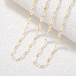 Wholesale Gold Plated Long Clear Crystal Bead Chains for Jewelry Making, 1 Meter(40 Inches)