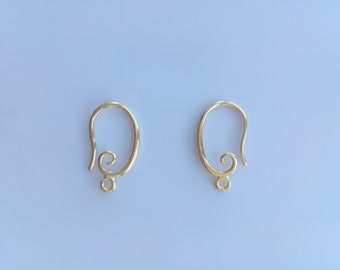 Wholesale gold plated brass french fishhook earring hooks, diy earring making supplies, gold or silver