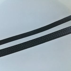 Black Braided Flat Leather Cords, 4.5mm/5.5mm Width, 1 Meter(40 inches), Wholesale Jewelry Making Supplies