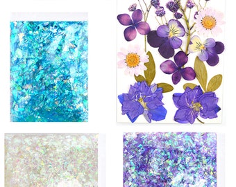 Dry Pressed Flowers Shell Papers Soft Pottery Slices Resin Epoxy Sequin Sets