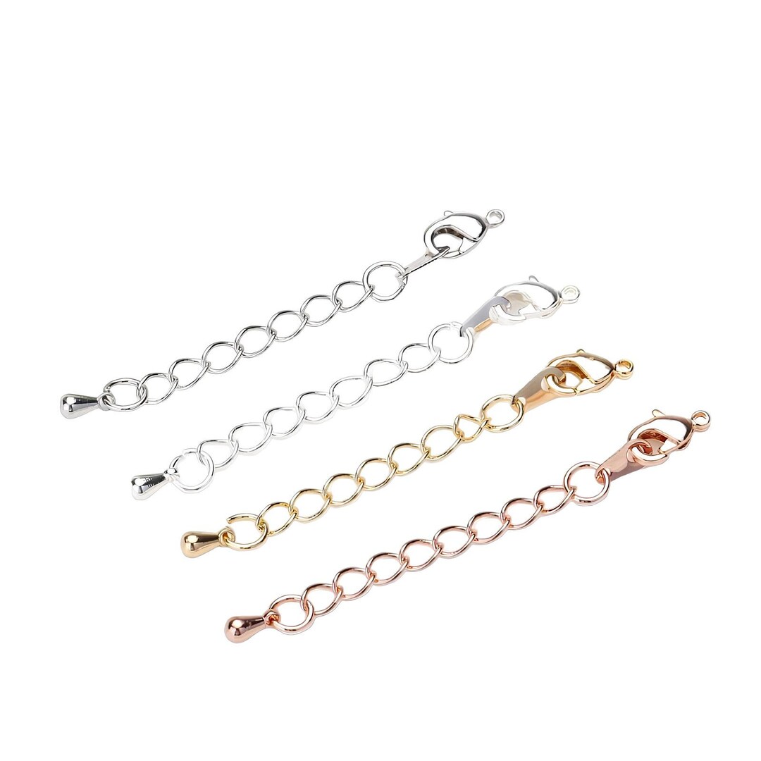 Gold Plated Necklace Extender Chain With Lobster Clasp and Drop, Wholesale Jewelry Making