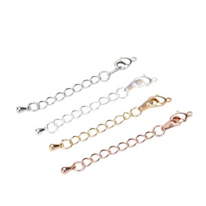Gold Plated Necklace Extender Chain with Lobster Clasp and Drop, Wholesale Jewelry Making Supplies