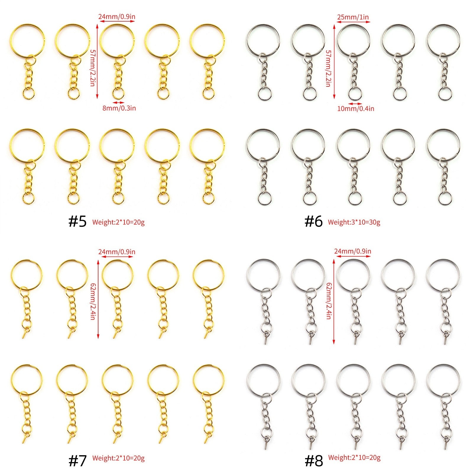 Metal Key Ring Hook Clasp Key Chain Keychain Hardware Parts Diy