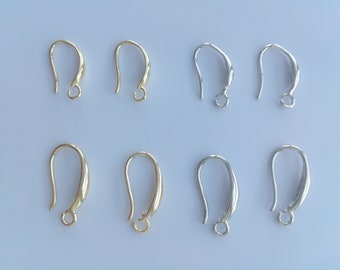 Wholesale gold plated brass smooth U shape french hook earring wires, fishhook earring converter, earring making supplies, S/L