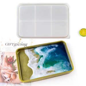 Rectangle Thick Dessert Fruit Tray Silicone Mold Resin Epoxy Plate Storage Glossy Silicone Mold