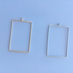 Wholesale gold plated smooth rectangle geometric outline charms, 16x26mm, jewelry making supplies