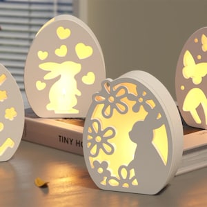 Hollowed-Out Egg Lampshade Decoration Epoxy Mold DIY Plaster Easter Egg-Shaped Bunny Silicone Mold