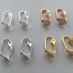 Wholesale gold plated clip on earring converter for pierced earrings, clip on hinge earring findings, jewelry making supplies