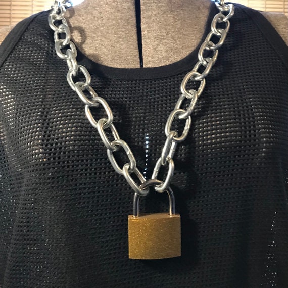 Chain lock necklace / heavy / chain / punk