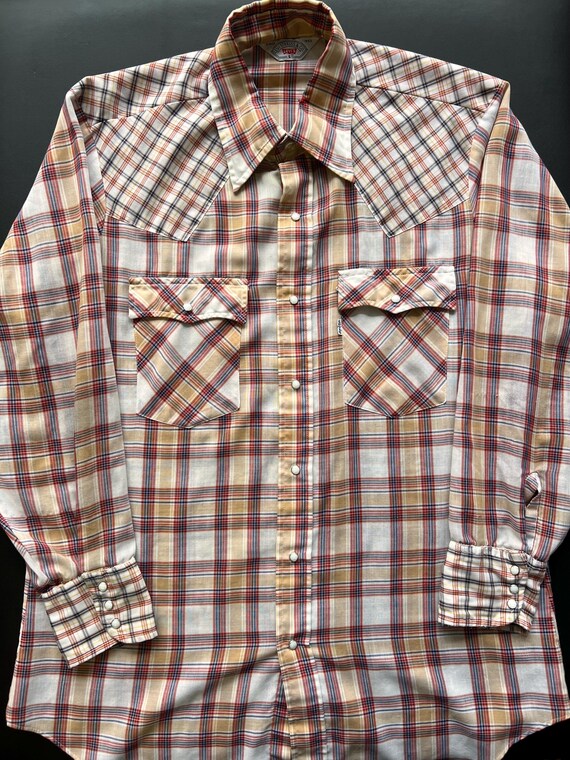 Levi Strauss Vintage Button Down Light Weight Pla… - image 2