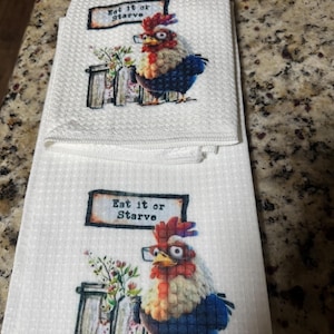 Decorative dish towels and pot holders