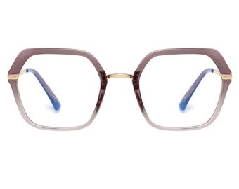 Oversized Gray Ombre Prescription Glasses | Retro Square Prescription Glasses | Gray & Mauve Prescription Glasses | Prescription Glasses