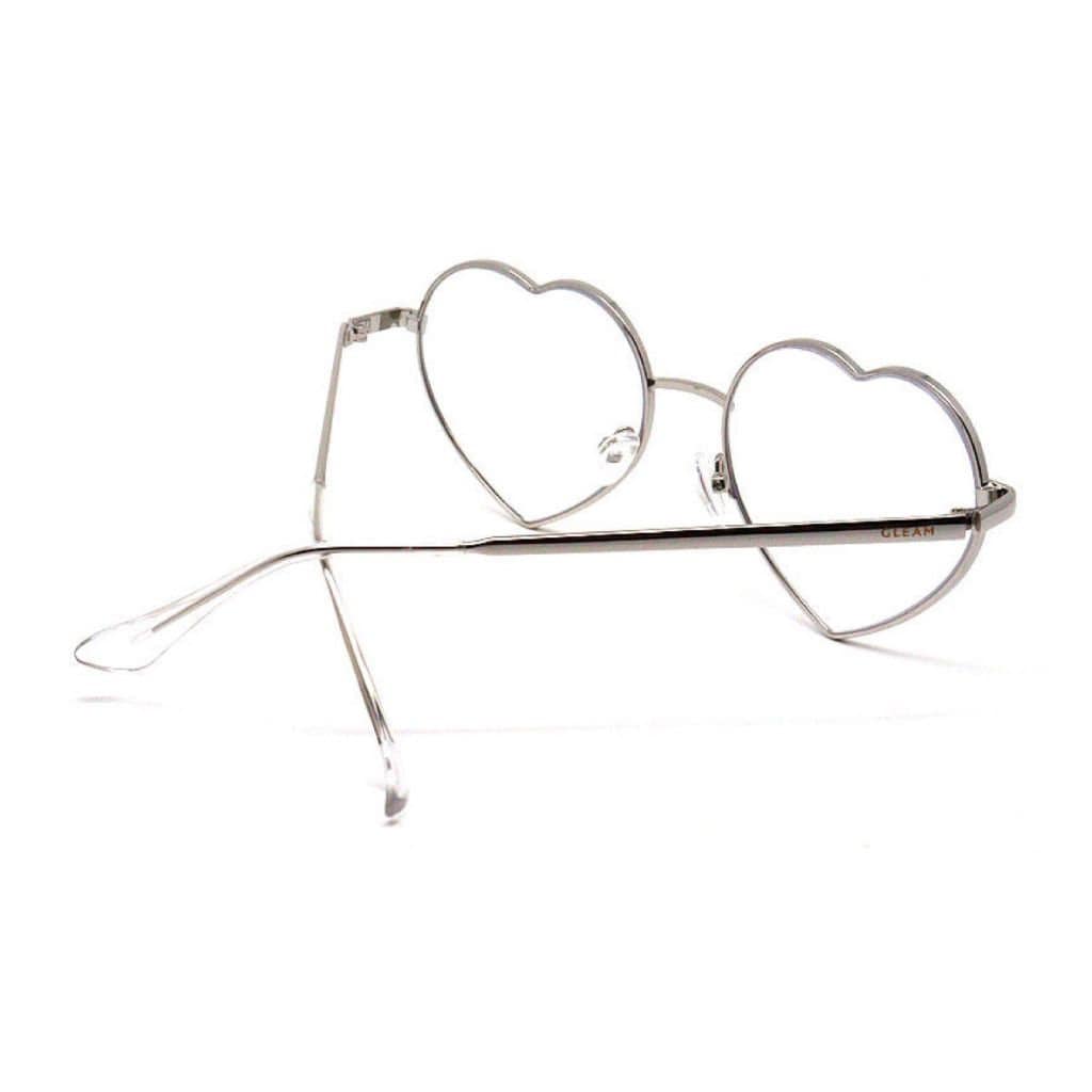 Silver Heart Shaped Prescription Glasses Heart Shape RX Eyeglasses Women  Heart Eye Glasses Prescription Eyewear Frame Lenses 