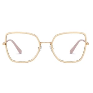 Beige & Gold Square Prescription Glasses | Oversized Prescription Glasses | Square Cat Eye Fashion Eyewear | Prescription Glasses