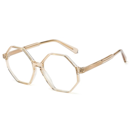 Champagne Geometric Blue Light Glasses Retro Polygon Blue Light Blockers Geo Fashion Eyewear Clear Gold Fashion Eye Glasses Etsy Australia
