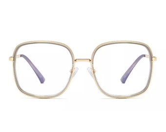 Gray Square Prescription Glasses | Oversized Square Eyeglasses | Prescription Glasses  | Prescription Eyewear l Rx Optical