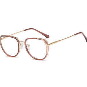 Gold and Brown Computer Glasses | Retro Blue Light Blockers | Vintage Inspired Anti Blue Light Eyewear |  Blue Light Glasses | Holiday Gift