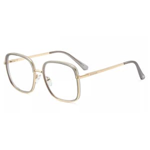 Gray Square Blue Light Blocking Glasses | Oversized Square Eyeglasses | Women Blue Light Glasses | Prescription Friendly Fashion Eyewear