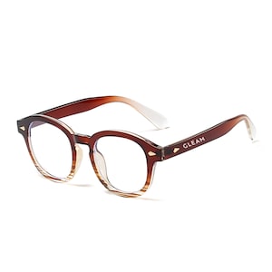 Braune Vintage inspirierte runde Computerbrille | Anti-Blaulichtbrille | Schirmbrille | Geschenk für Frau | Geschenk für Sie | Chefin
