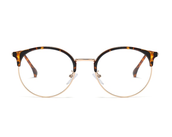Occhiali Oversize Vintage Stile Retr&ograve; - Montatura Oro E Tartaruga Lenti Trasparenti