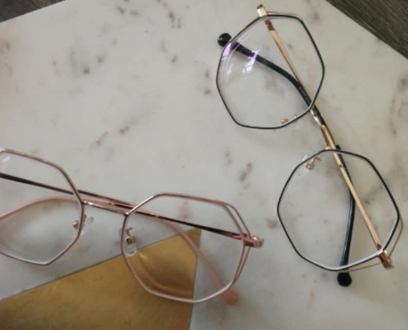 Geo Blue Light Blocking Readers Modern Octagon Computer Magnified Reading Glasses Geometric Women/'s Augmented Anti Blue Light Eyewear