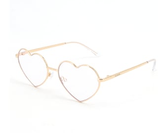 Gold Heart Shaped Computer Glasses | Blue Light Blocking Glasses | Women's Screen Eyewear | Blue Light Glasses Women | Fashion Eyewear