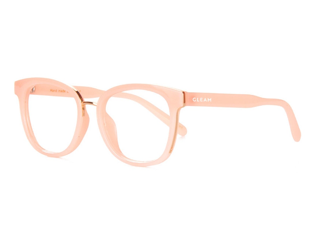 Retro Pink Computer Glasses Non Prescription Anti Blue Light Screen