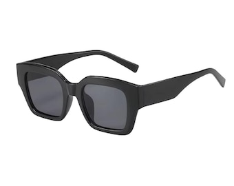 Square Thick Wayfarer Sunglasses | Black