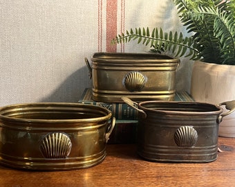 Vintage 17 Oblong Solid Brass Indoor Planter Solid Brass, Decorative Sturdy Oval  Storage Pot, Box, Bucket, Bin, Basket 